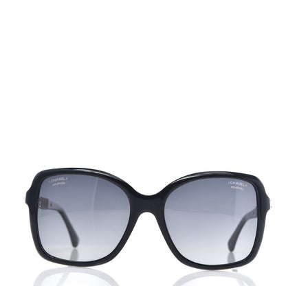 Chanel Crystal Baguette Polarized Square Sunglasses 5308-B Black 2 of 8