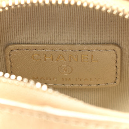 Chanel Metallic Lambskin Quilted CC In Love Heart Zipped Arm Coin Purse Gold 6 of 9