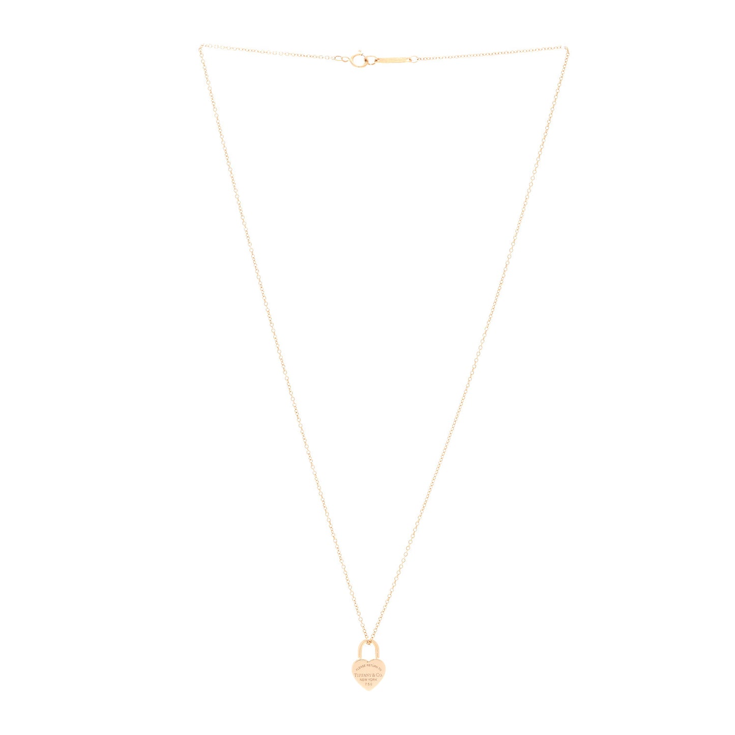 18K Yellow Gold Return to Tiffany Heart Lock Pendant Necklace