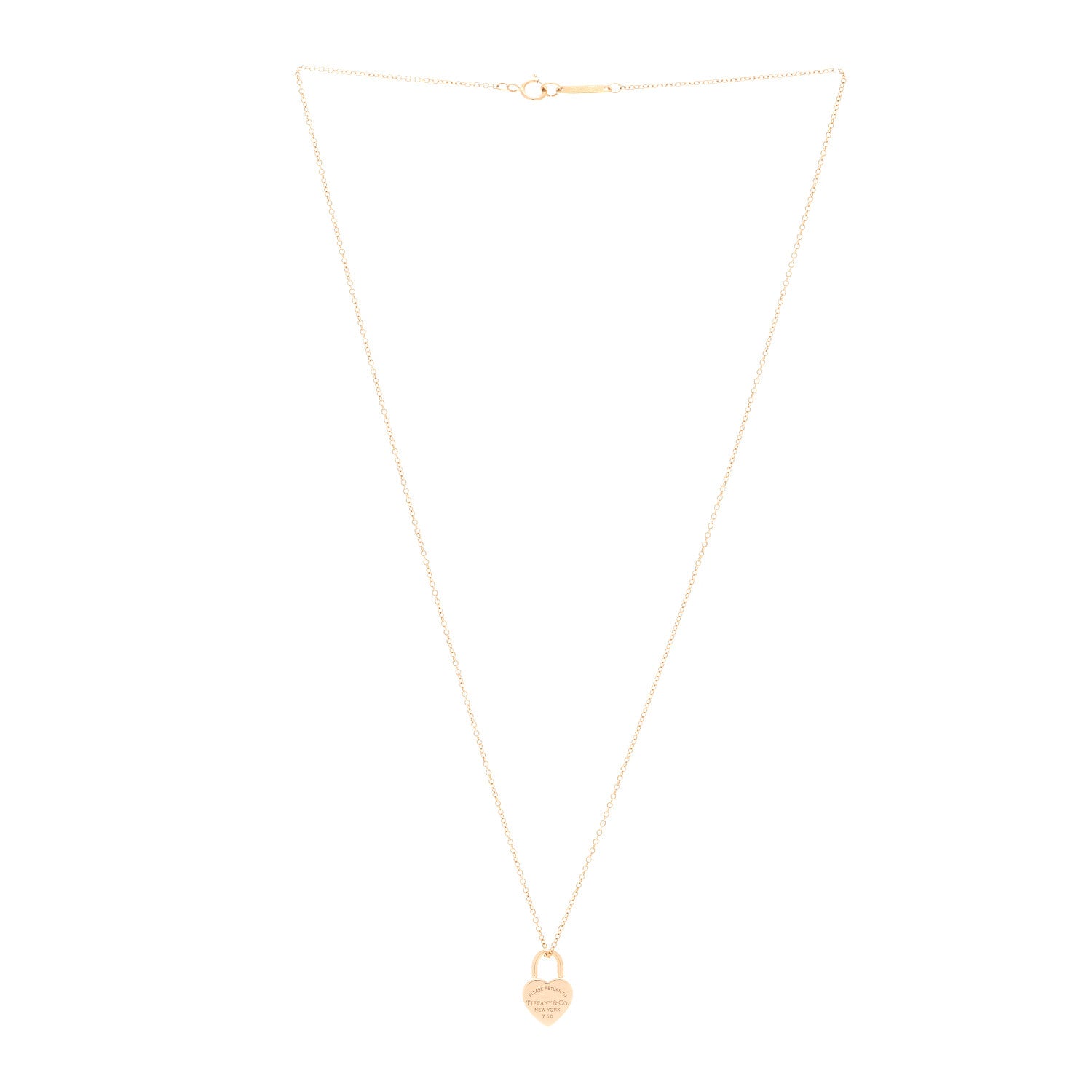 Tiffany 18K Yellow Gold Return to Tiffany Heart Lock Pendant Necklace 3 of 6