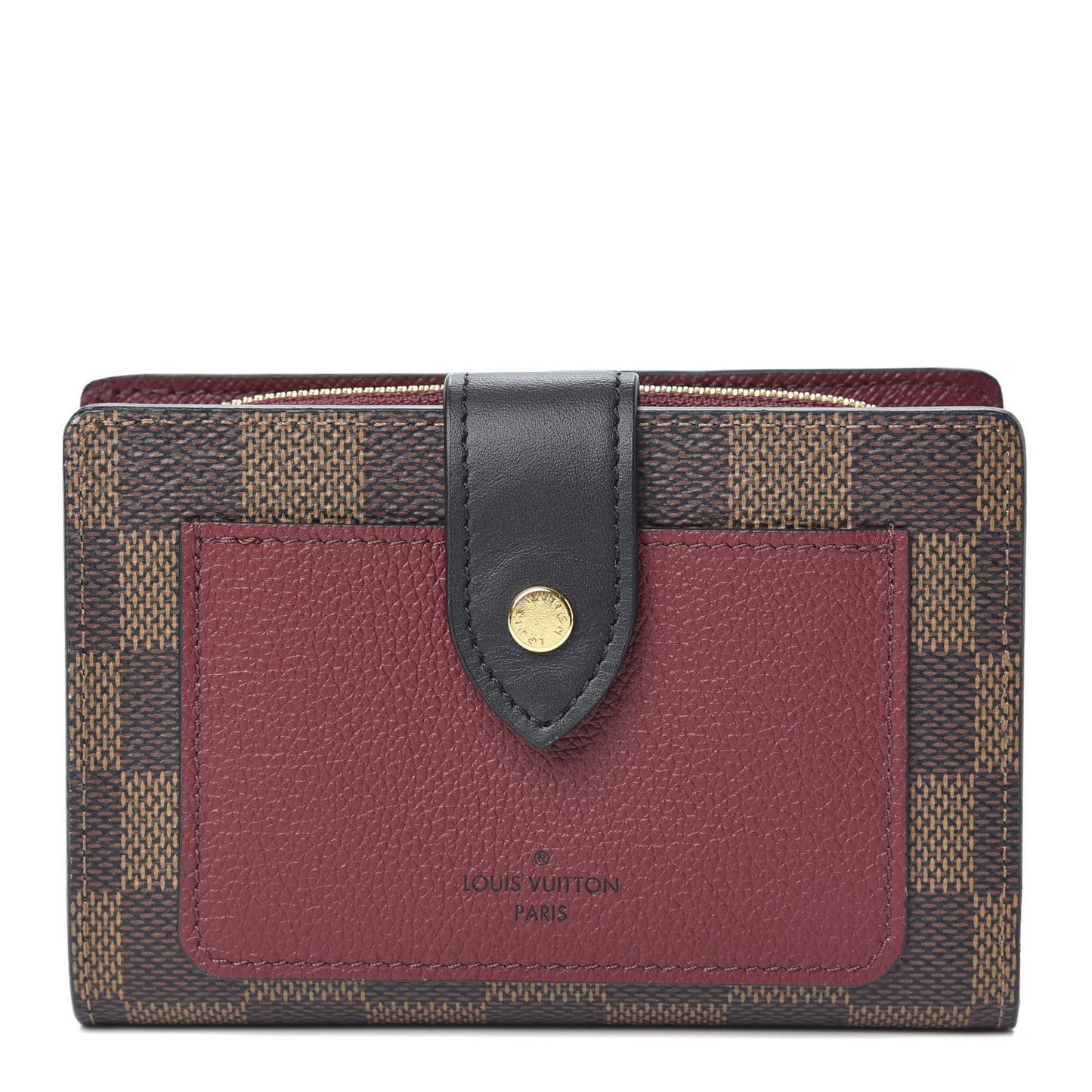 Damier Ebene Juliette Wallet Bordeaux Black