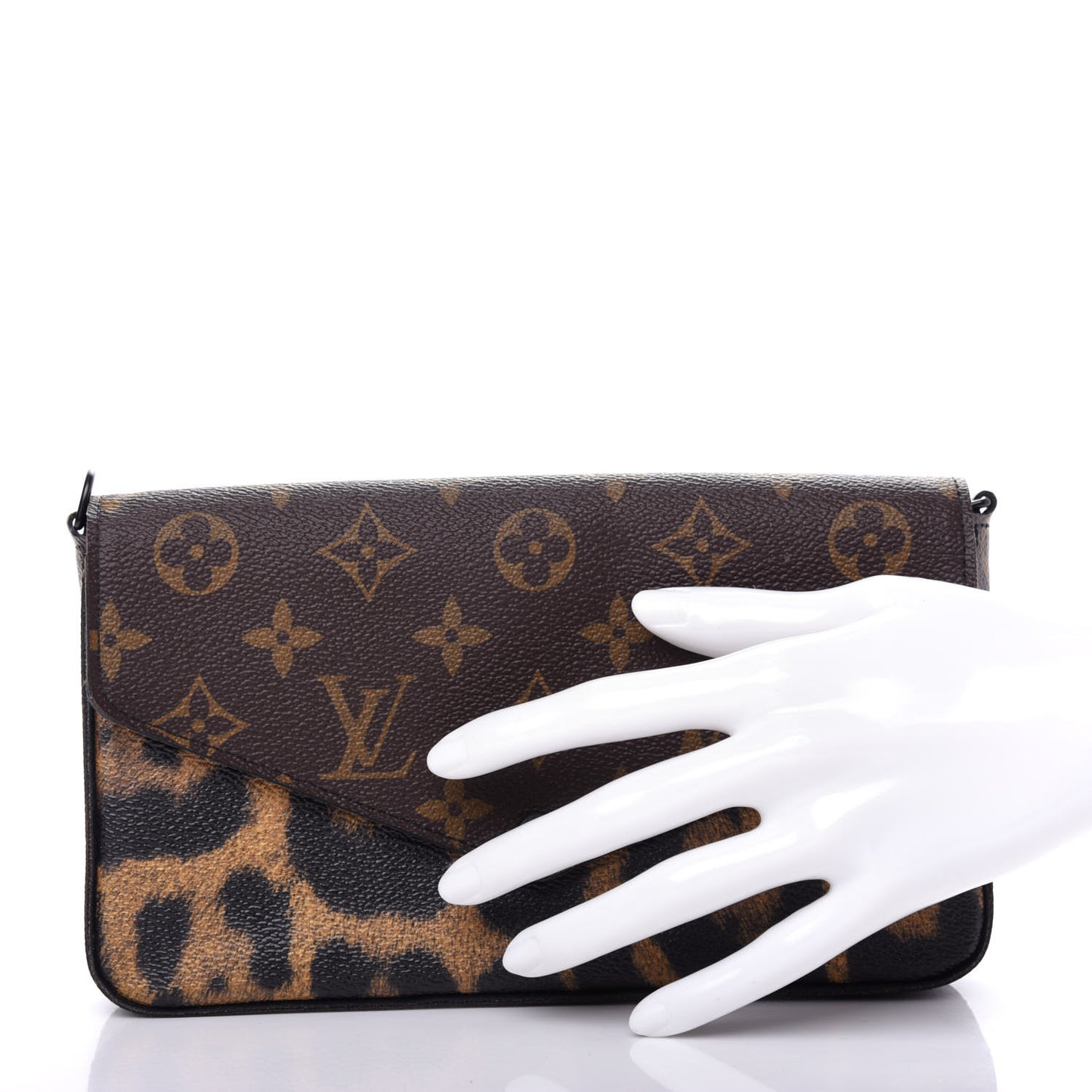 Monogram Animal Print Pochette Felicie Chain Wallet