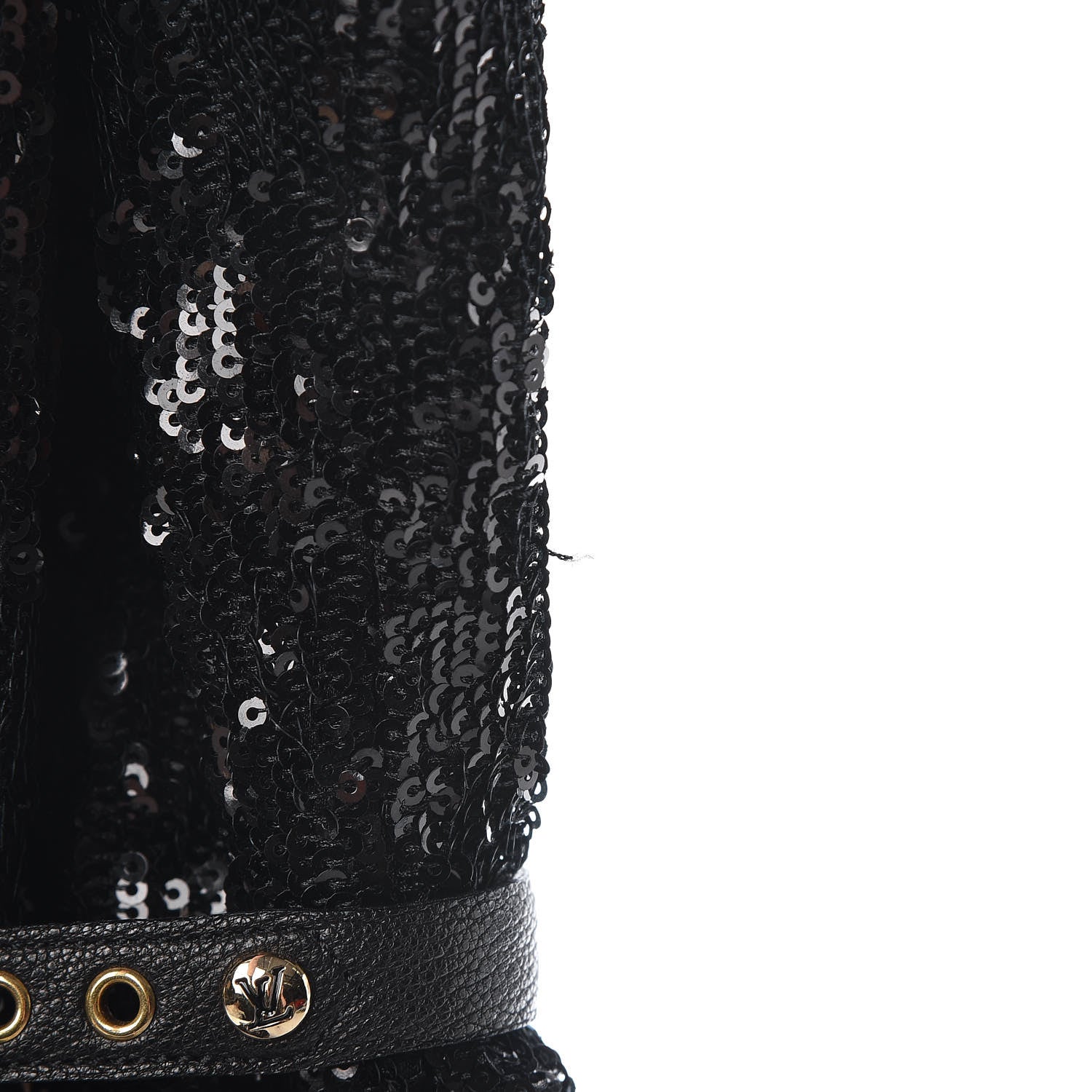 Louis Vuitton Sequin Peep Toe Tall Boots 38.5 Black 9 of 9