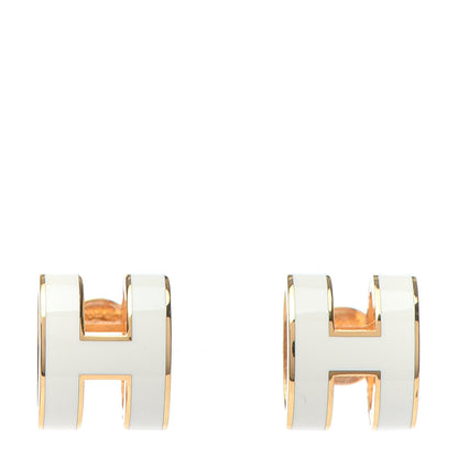 Hermes Gold Lacquered Pop H Earrings White 1 of 6