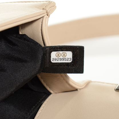 Chanel Calfskin Chain Chevron Small Boy Flap Beige Clair 8 of 9