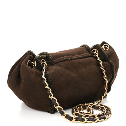 Chanel Shearling Accordion Flap Brown 3 of 9