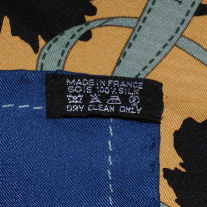 Hermes Silk Monsieur et Madame II Scarf 90 Marine Clair Came 4 of 4