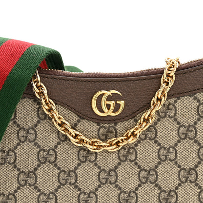 Gucci GG Supreme Monogram Textured Dollar Calfskin Web Small Ophidia GG Handbag Beige Ebony New Acero 8 of 13