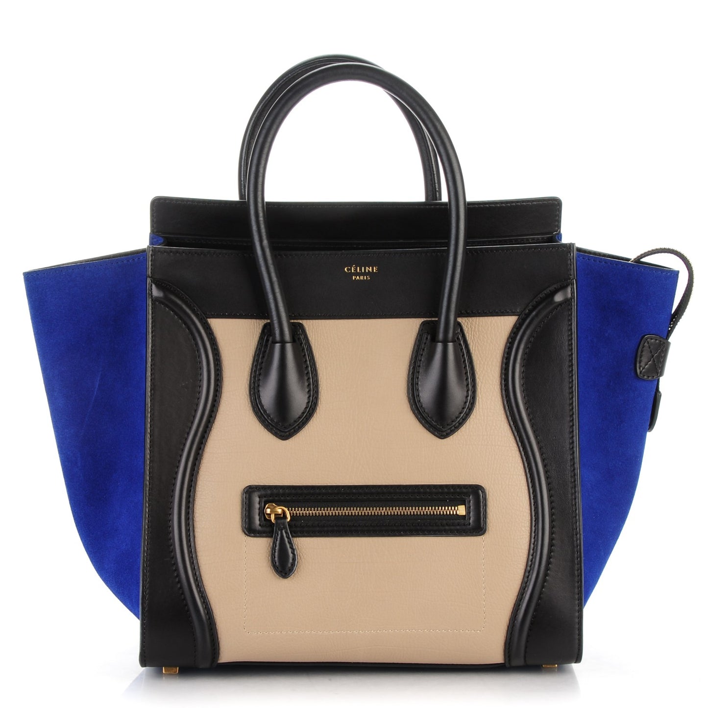 Elephant Calfskin Mini Tri-Color Luggage Sand