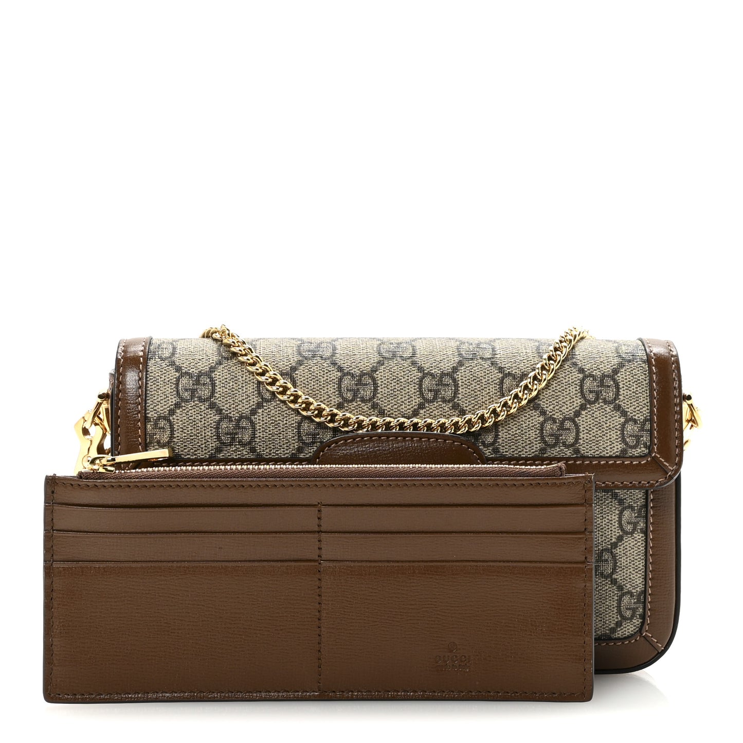 GG Supreme Monogram Azalea Calfskin Horsebit 1955 Mini Bag Beige Ebony Brown Sugar
