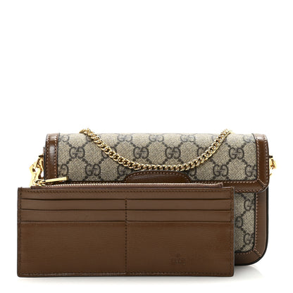 Gucci GG Supreme Monogram Azalea Calfskin Horsebit 1955 Mini Bag Beige Ebony Brown Sugar 3 of 11