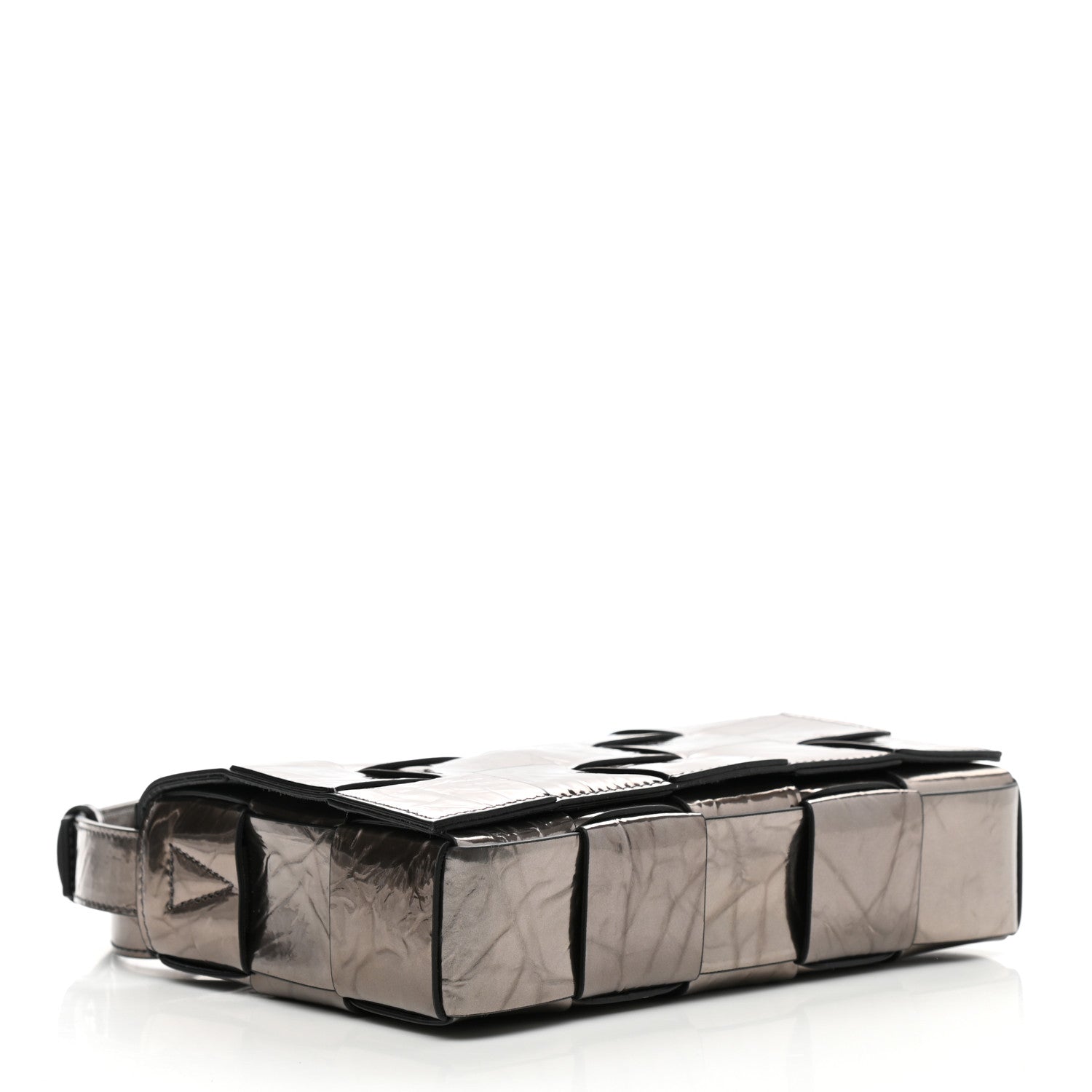 Bottega Veneta Metallic Crushed Calfskin Maxi Intrecciato Cassette Crossbody Bag Anchor 3 of 9