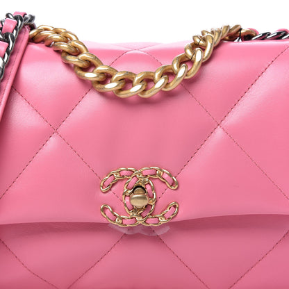 Chanel Lambskin Quilted Medium Chanel 19 Flap Pink 10 of 11