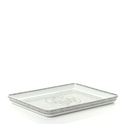Hermes Porcelain Mosaique Au 24 Sushi Plate Platine 4 of 7