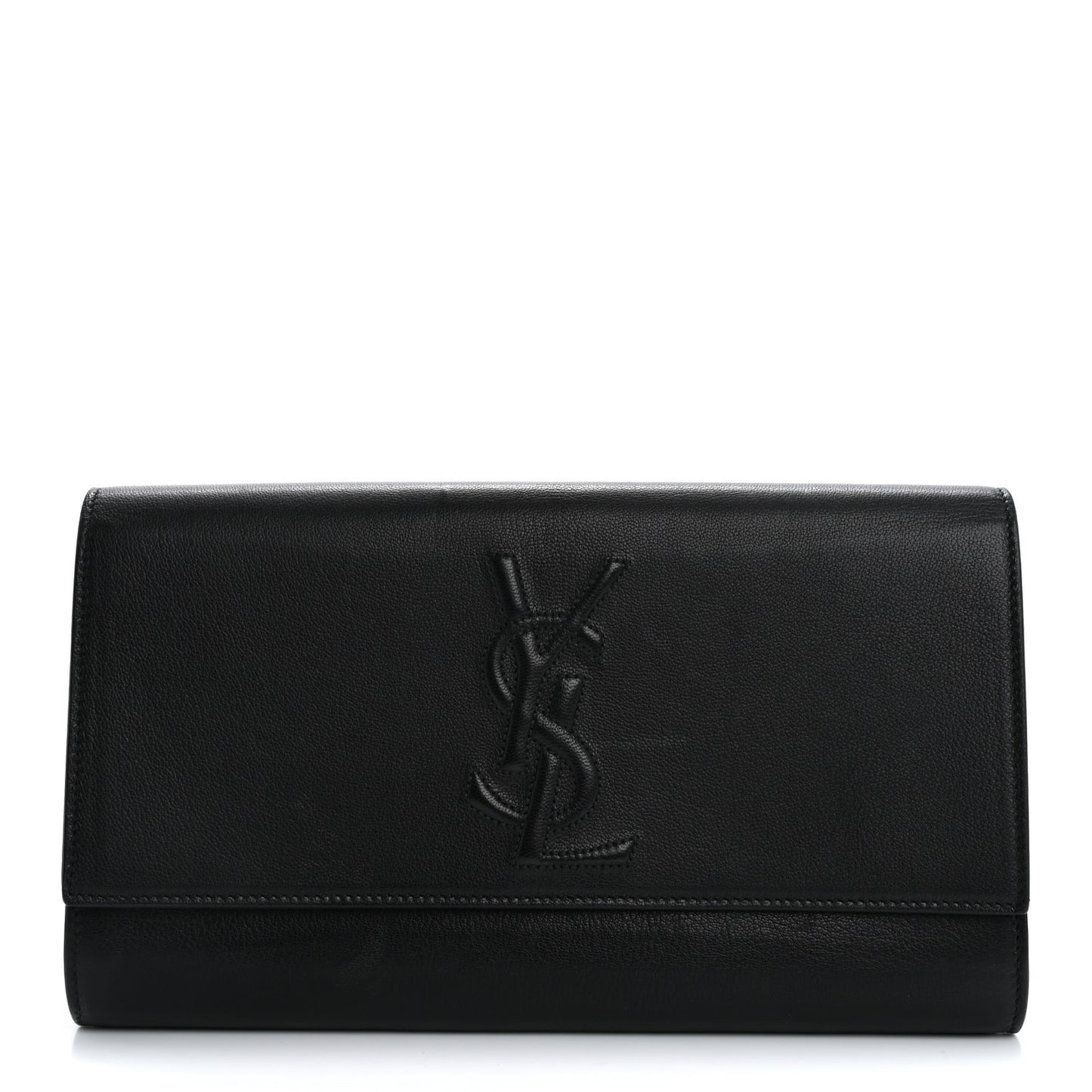 Calfskin Monogram Large Belle De Jour Clutch Black
