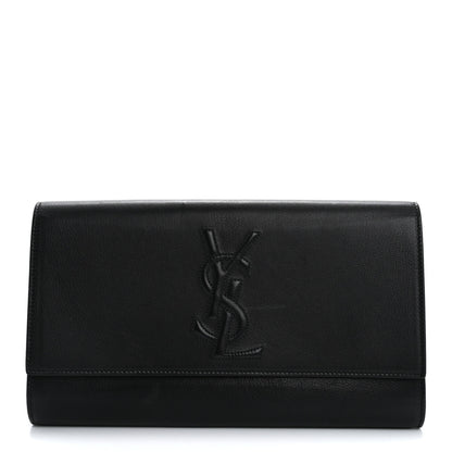 Saint Laurent Calfskin Monogram Large Belle De Jour Clutch Black 1 of 13