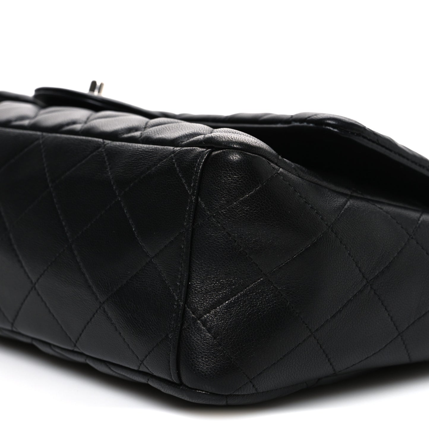 Lambskin Quilted Maxi Single Flap Black