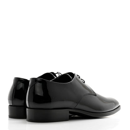 Saint Laurent Patent Baltimora Lace Up Derby Shoes 38 Black 4 of 10