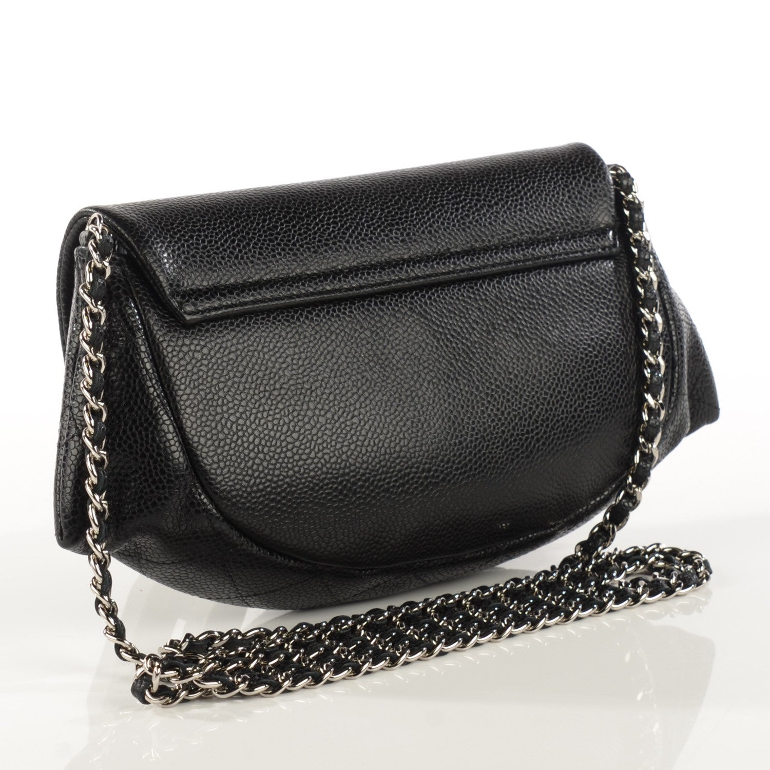 Chanel Caviar Half Moon Wallet On Chain WOC Black 3 of 8