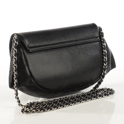Chanel Caviar Half Moon Wallet On Chain WOC Black 3 of 8