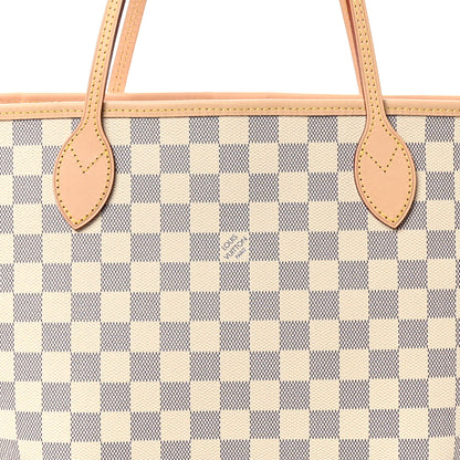 Louis Vuitton Damier Azur Neo Neverfull MM Rose Ballerine 7 of 9