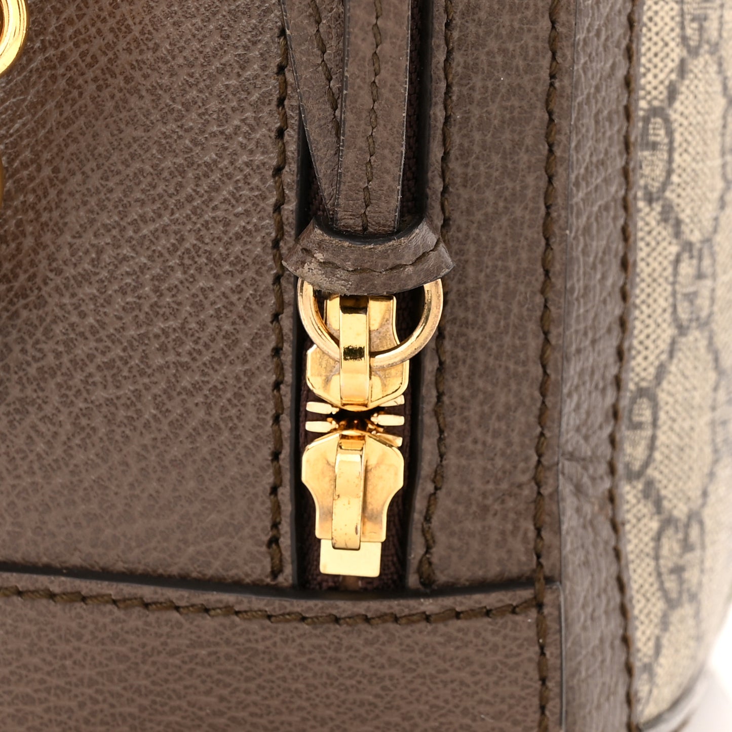 GG Supreme Monogram Web Small Ophidia Top Handle Shoulder Bag Brown