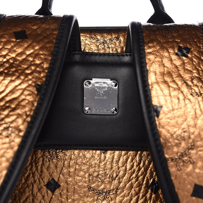 MCM Metallic Visetos Medium Duke Backpack Gold 11 of 11