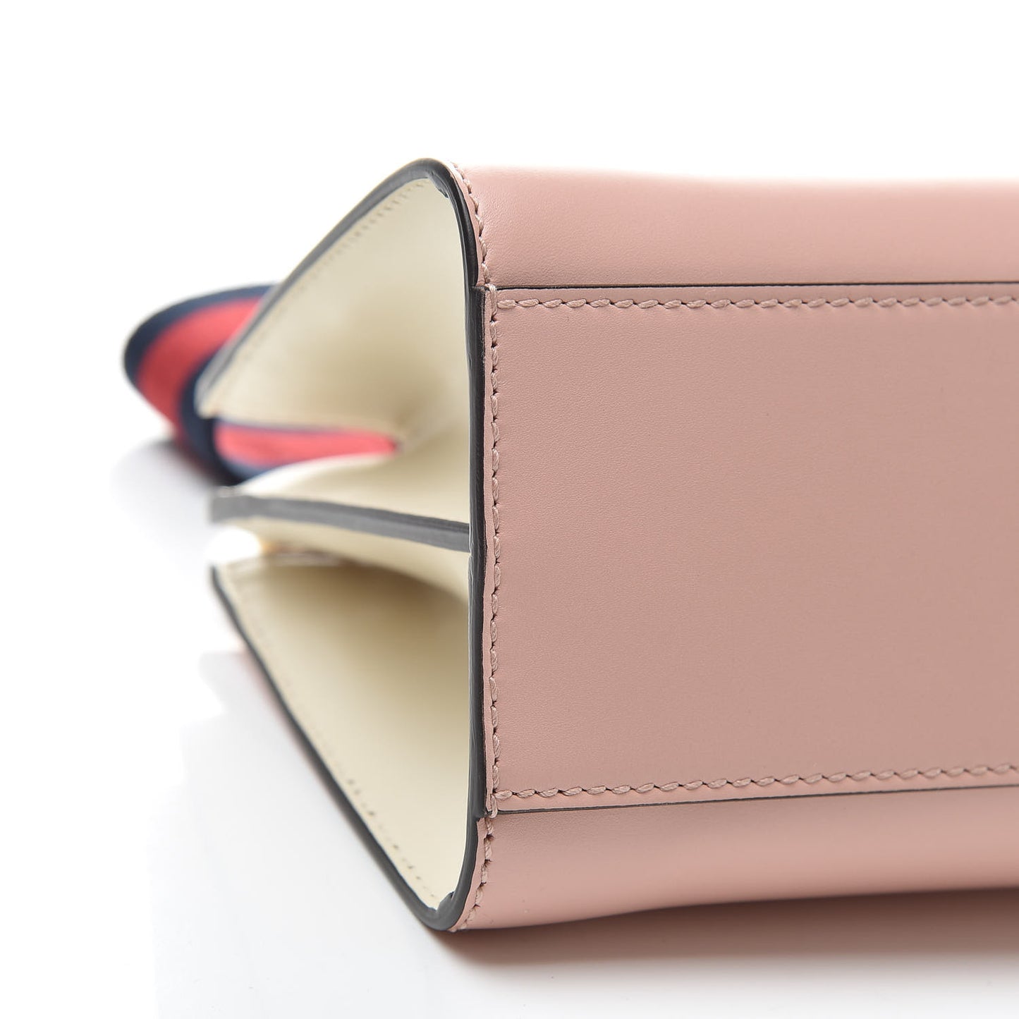 Nappa Bamboo Web Mini Nymphaea Top Handle Bag Perfect Pink Mystic White