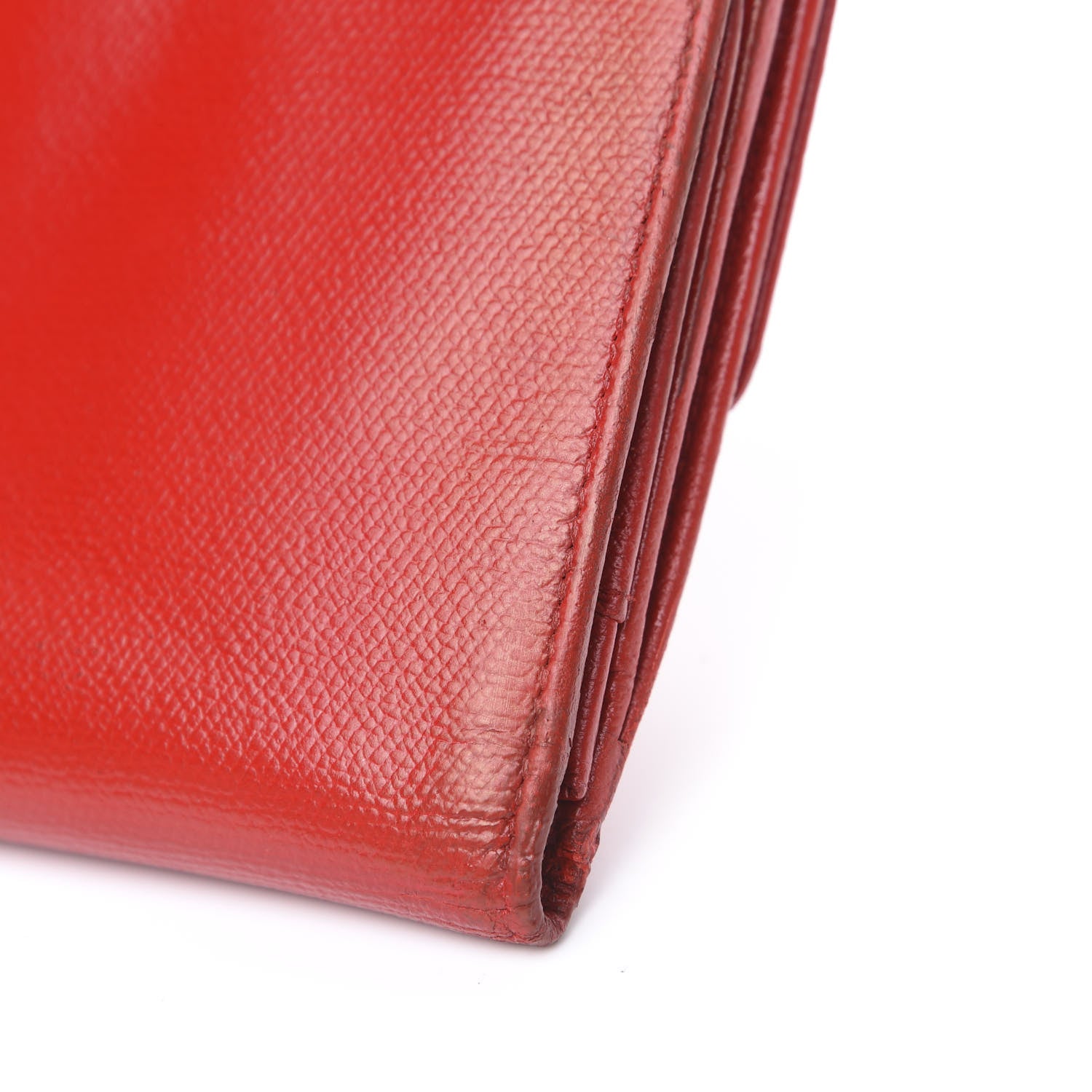 Chanel Grained Calfskin CC Button Long Wallet Red 11 of 13