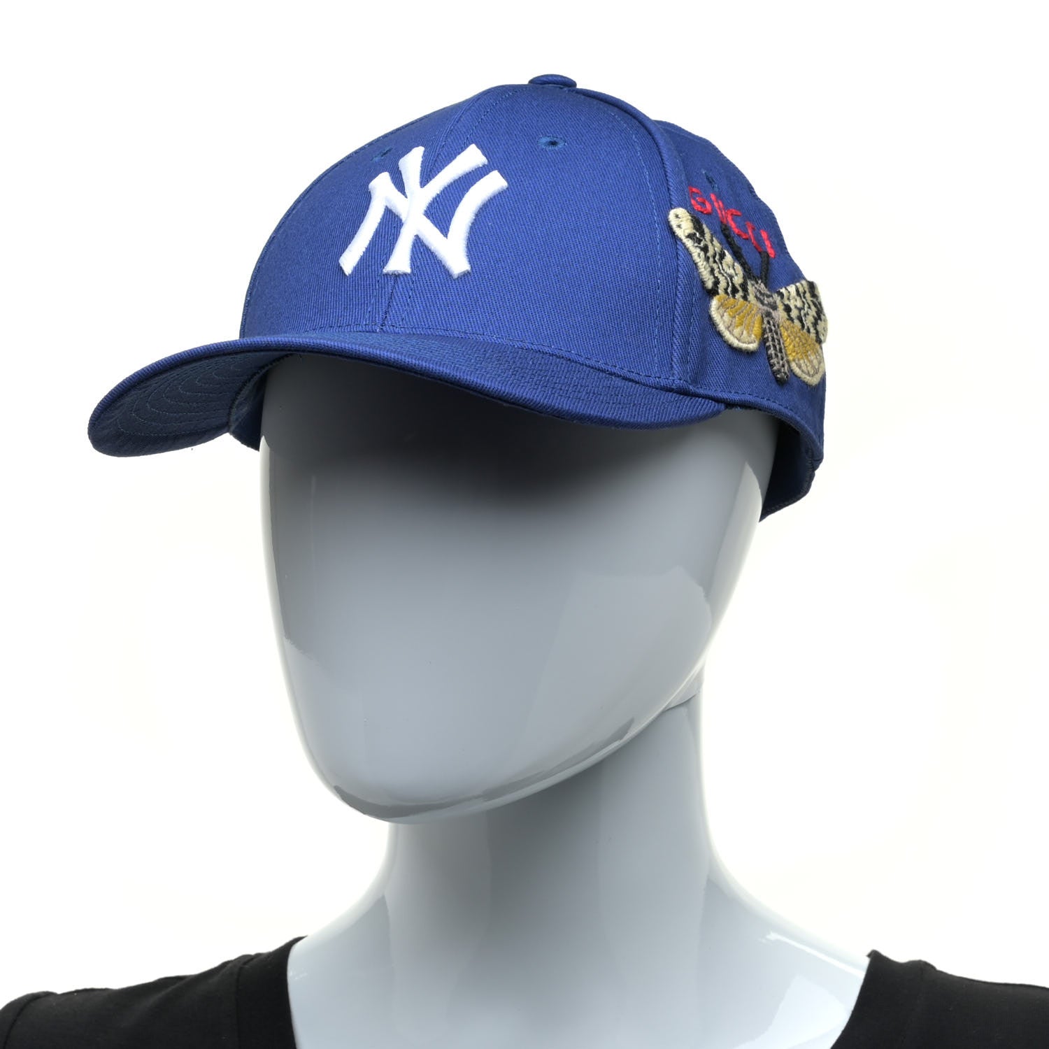 Gucci X MLB Cotton NY Yankees Baseball Hat 57-61 Blue 2 of 6