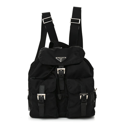 Tessuto Nylon Saffiano Small Backpack Black