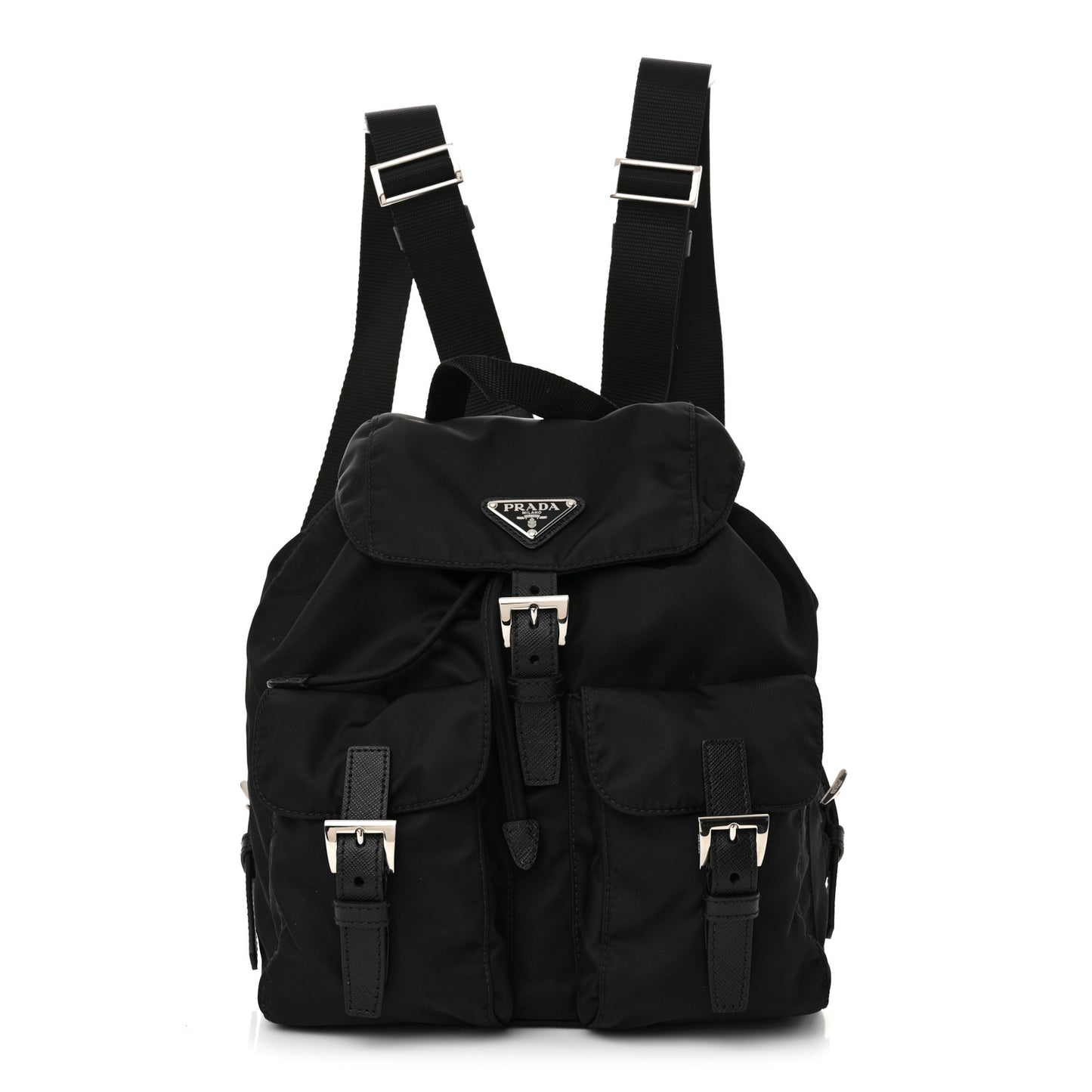Tessuto Nylon Saffiano Small Backpack Black