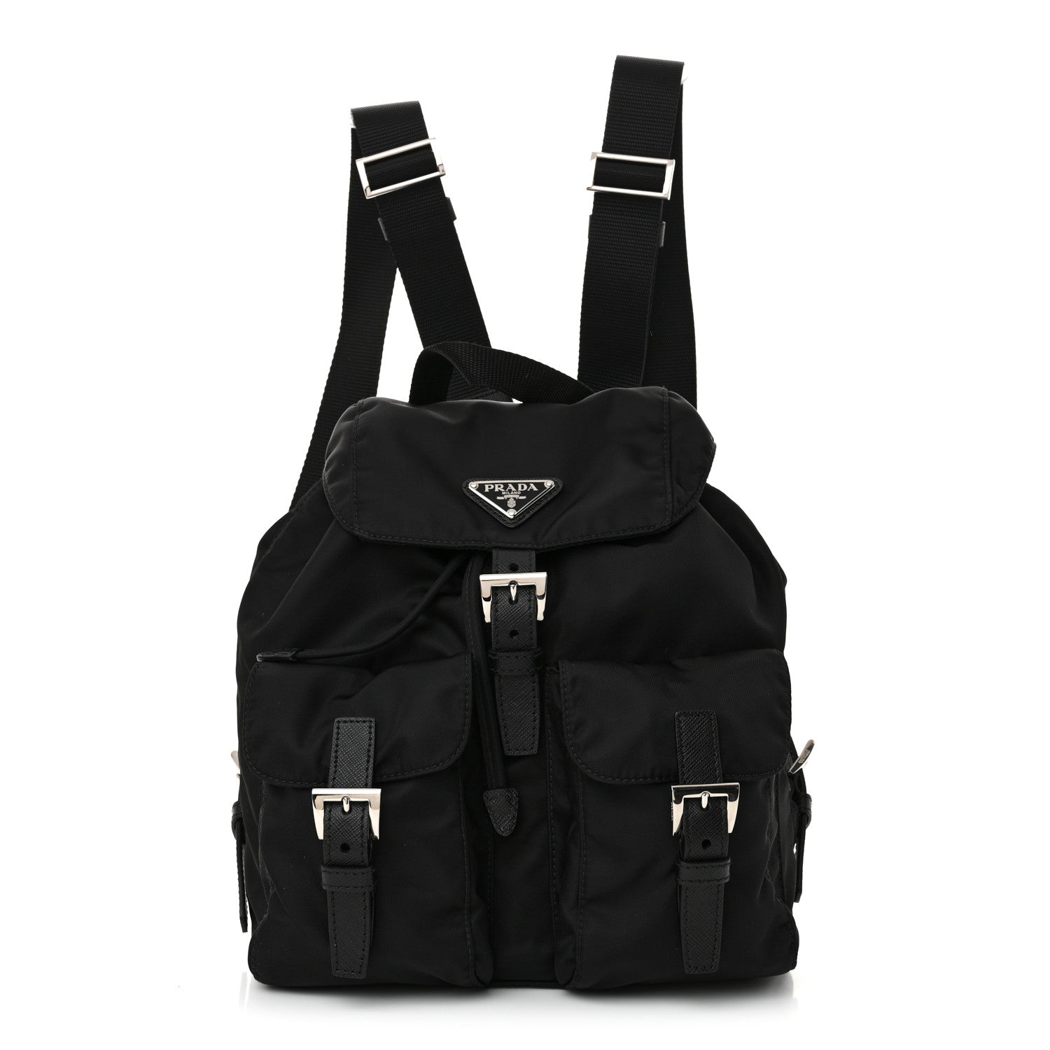 Prada Tessuto Nylon Saffiano Small Backpack Black 1 of 14