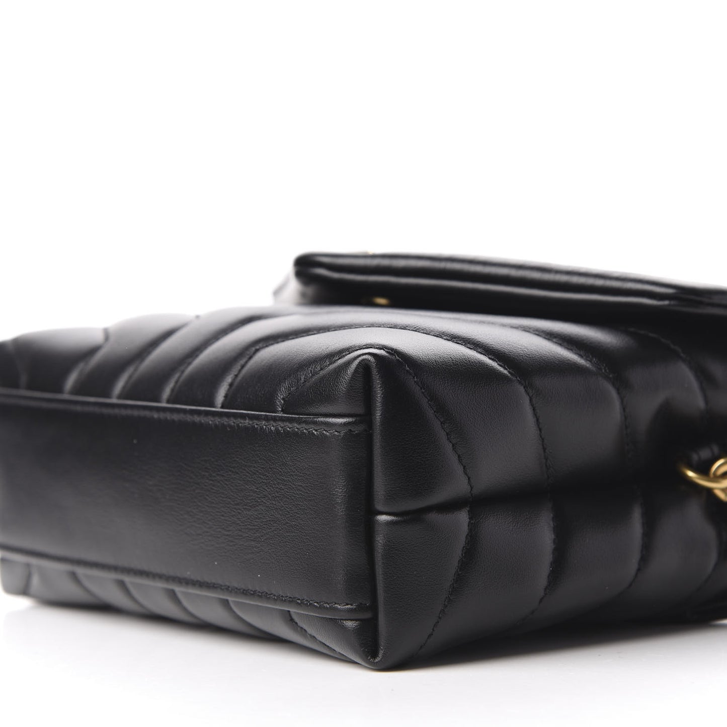 Calfskin Y Quilted Monogram Toy Loulou Crossbody Bag Black