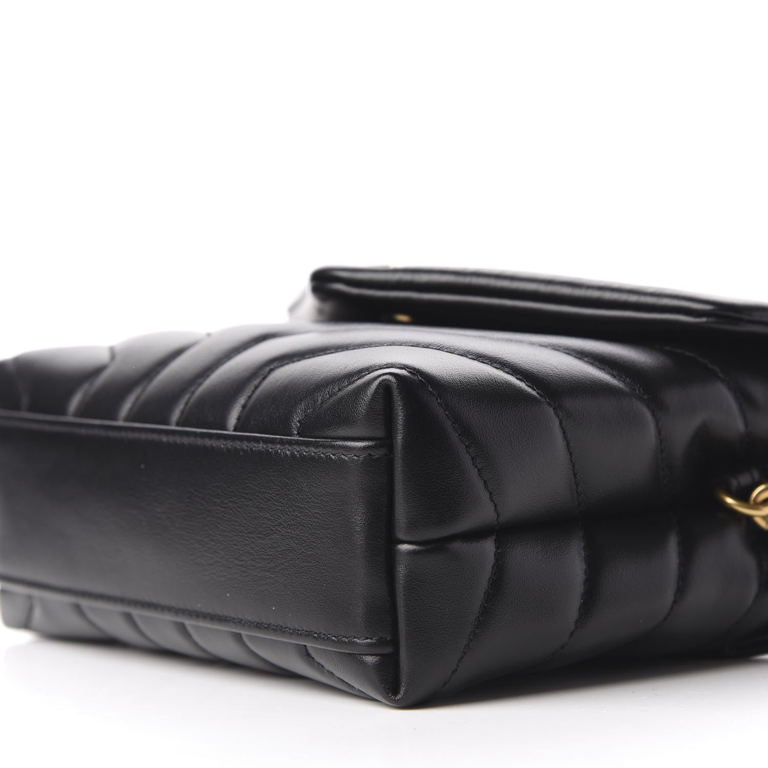Saint Laurent Calfskin Y Quilted Monogram Toy Loulou Crossbody Bag Black 7 of 11