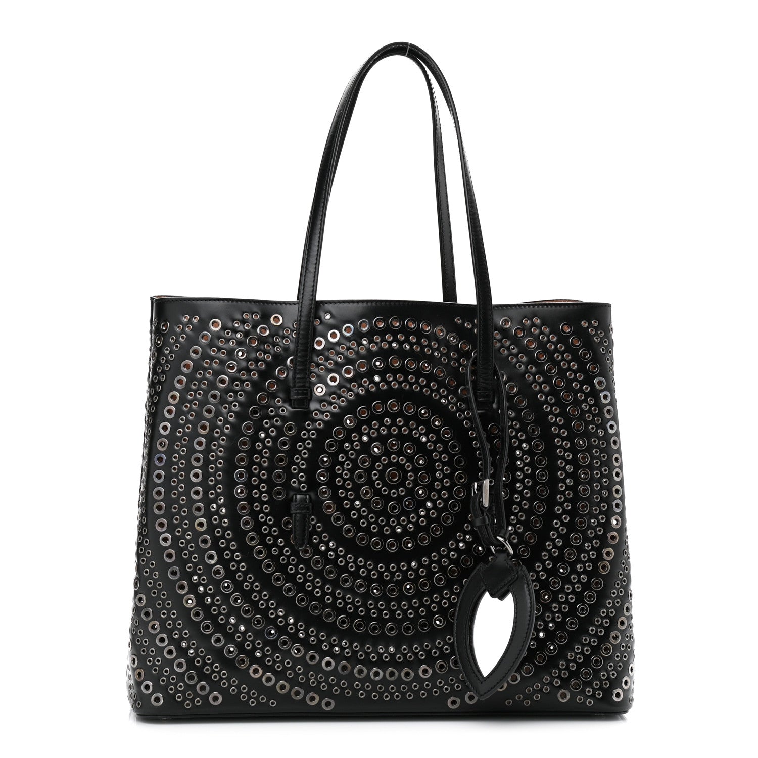 Alaia Calfskin Grommet Studded Large Mina Tote Black 1 of 10