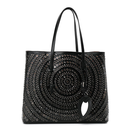 Alaia Calfskin Grommet Studded Large Mina Tote Black 1 of 10