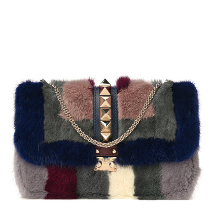 Valentino Garavani Mink Fur Medium Glam Lock Rockstud Flap Multicolor 1 of 18