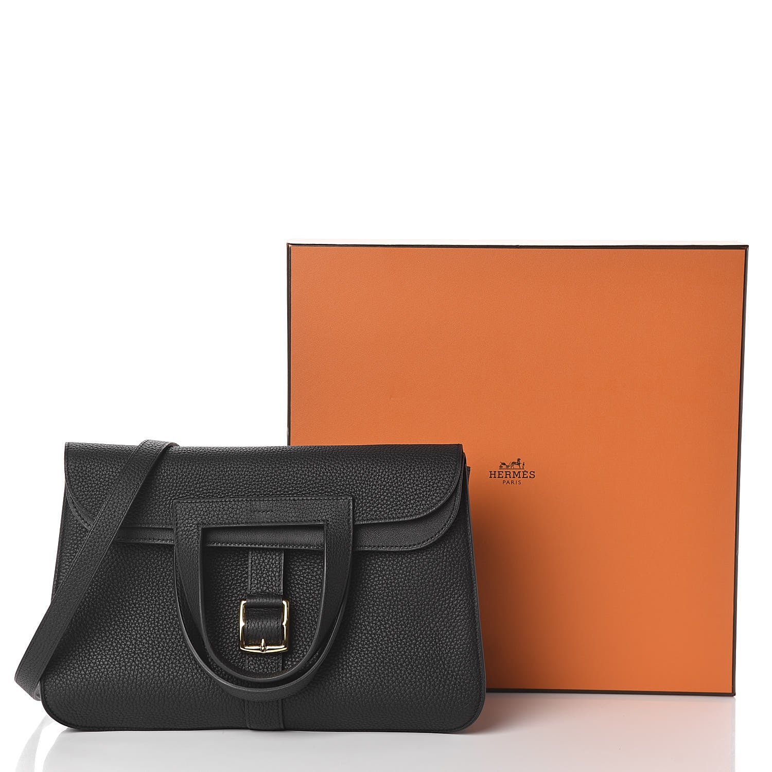 Hermes Taurillon Clemence Halzan 31 GM Black 11 of 11