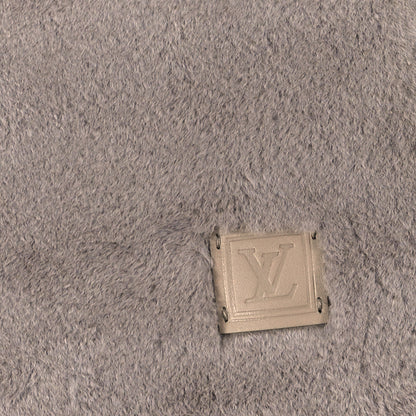 Louis Vuitton Mink Fur Logo Scarf Fluo Yellow Grey 3 of 4