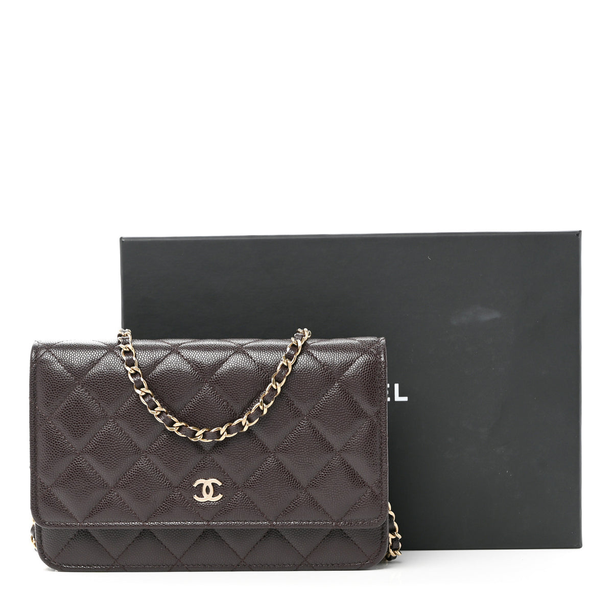 Chanel Caviar Quilted Wallet on Chain WOC Purple 12 of 12