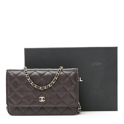Chanel Caviar Quilted Wallet on Chain WOC Purple 12 of 12