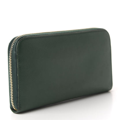 Prada Saffiano Metal Zip Around Wallet Biliardo 3 of 9