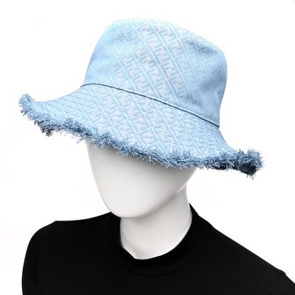 Fendi Denim Frayed FF Bucket Hat L Blue 8 of 8