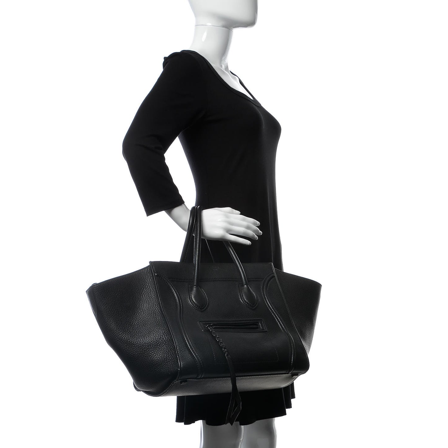 Supple Calfskin Medium Phantom Luggage Black