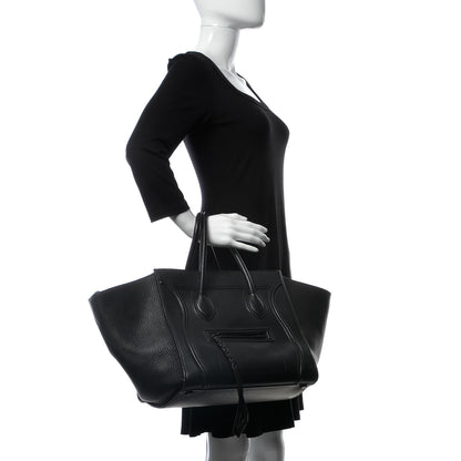 Celine Supple Calfskin Medium Phantom Luggage Black 2 of 8