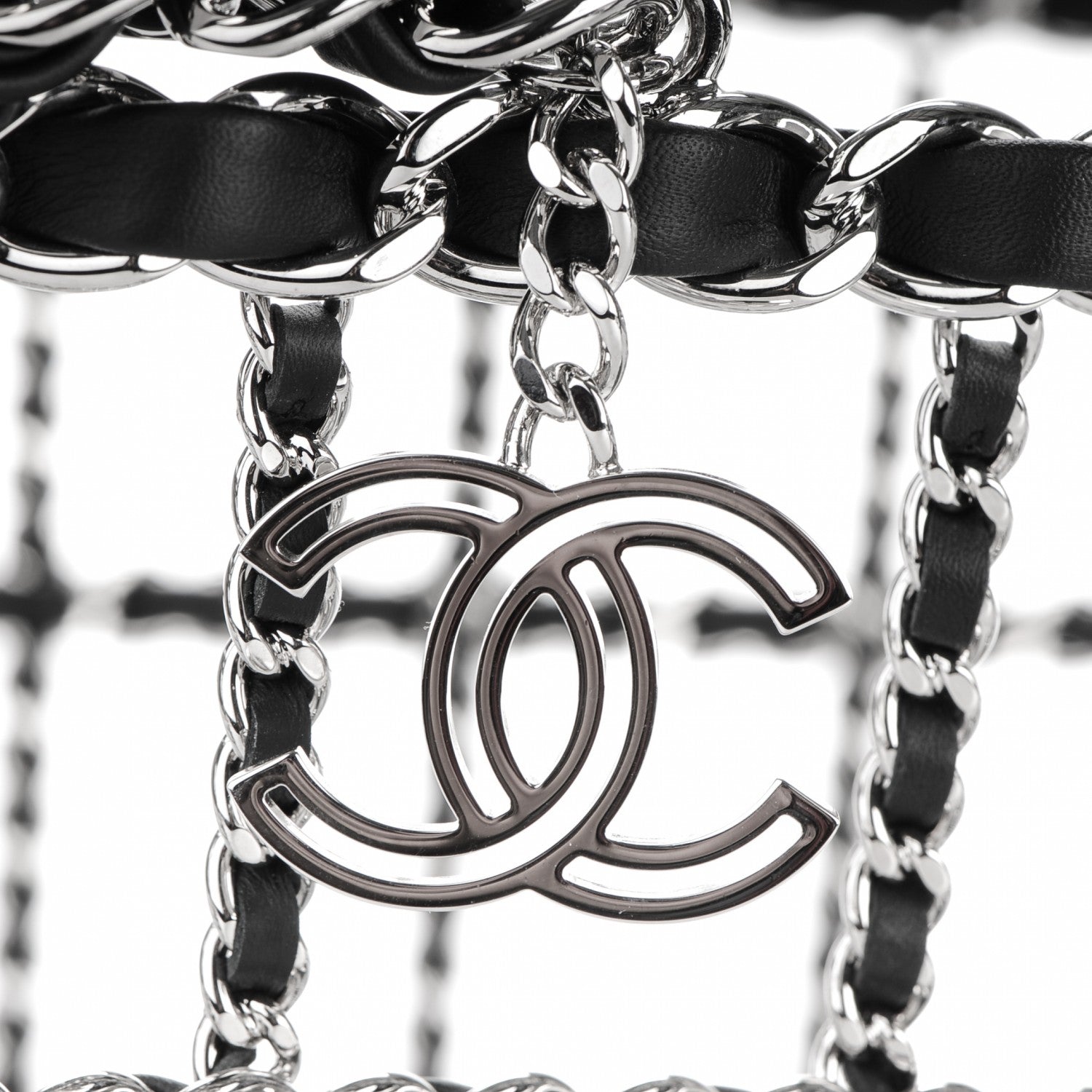 Chanel Brass Calfskin Grocery By Shopping Basket Silver 6 of 6