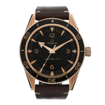 Omega 9K Bronze Gold Calfskin 41mm Seamaster 300 Co-Axial Master Chronometer Automatic Watch Brown 234.92.41.21.10.001 1 of 5