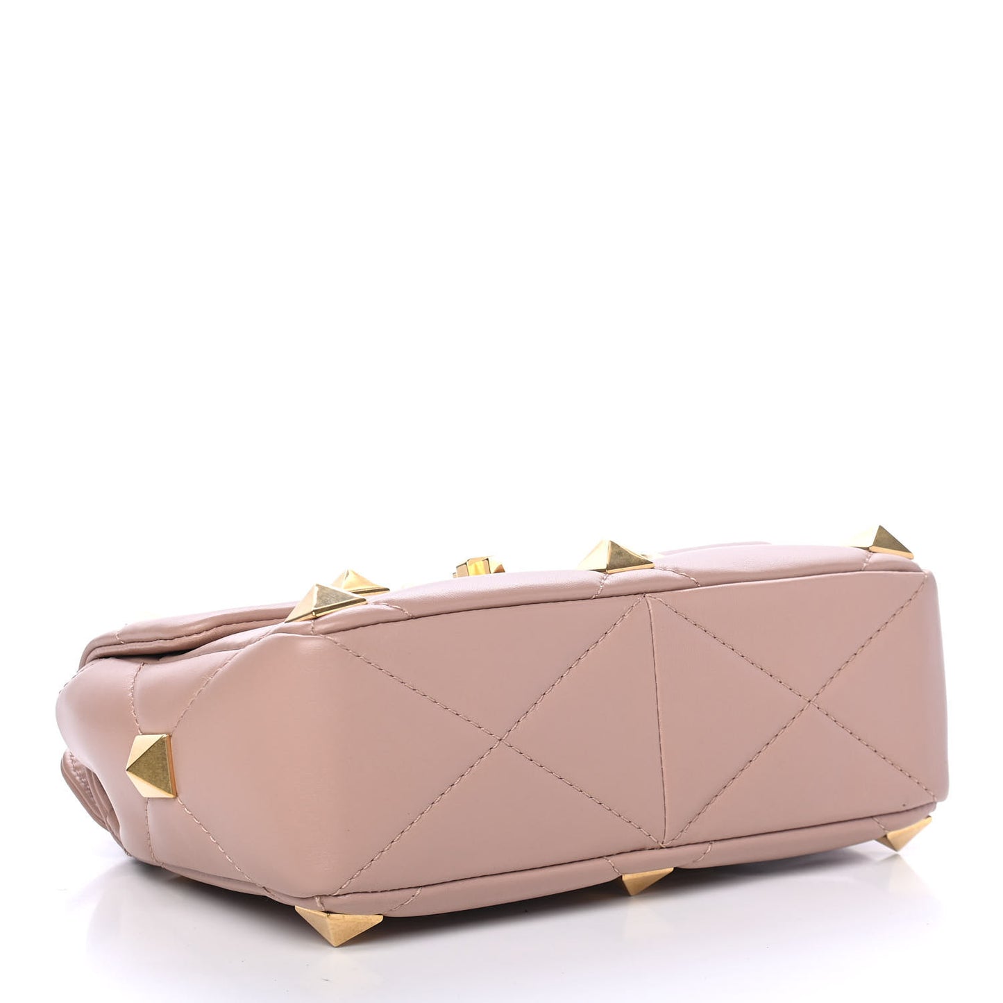 Nappa Medium Roman Stud Shoulder Bag Rose Cannelle