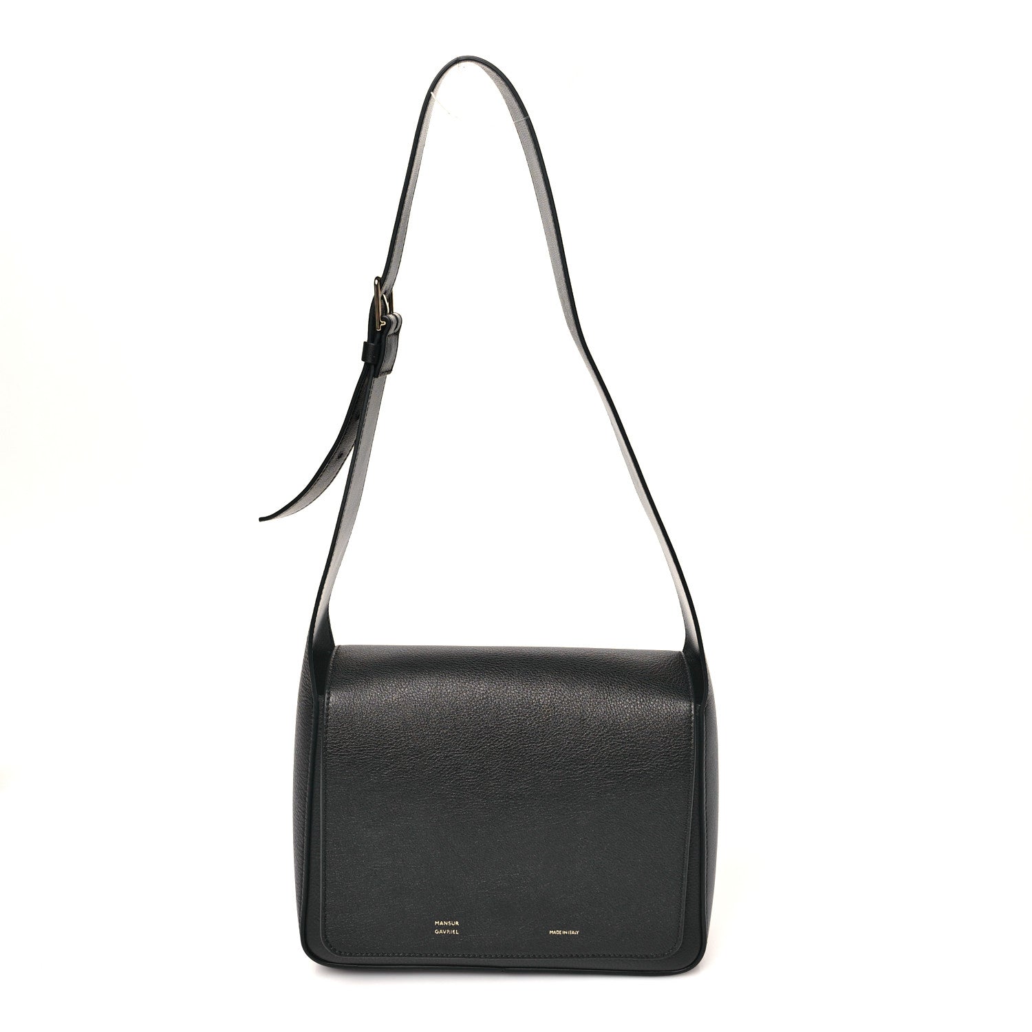 Mansur Gavriel Calfskin Box Shoulder Bag Black 1 of 9